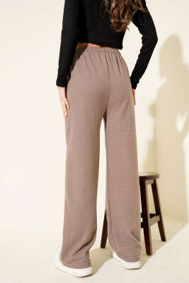 Bel Lastikli Kaşe Pantolon Vizon - Kadın Giyim Modelleri