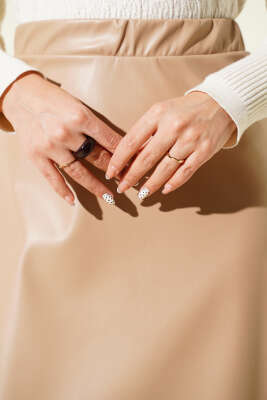 Bel Lastikli Kloş Basic Deri Etek Bej - Etek