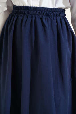 Bel Lastikli Kloş Poplin Etek Lacivert - 300-500 TL Ürünler