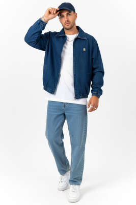 Bel Lastikli Kot Erkek Mont Mavi - Erkek Mont