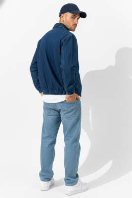 Bel Lastikli Kot Erkek Mont Mavi - Erkek Mont