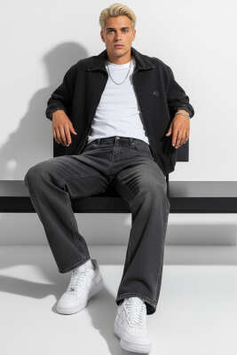 Bel Lastikli Kot Erkek Mont Siyah - Erkek Mont