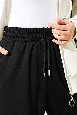 Bel Lastikli Loyşa Pantolon Siyah - Pantolon