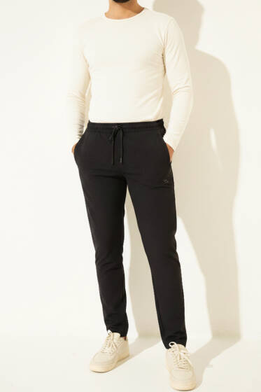 Bel Lastikli Micro Erkek Eşofman Altı Siyah - Erkek Eşofman Alt