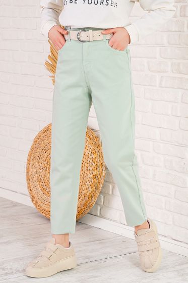 Bel Lastikli Mom Friend Mint Pantolon - Pantolon
