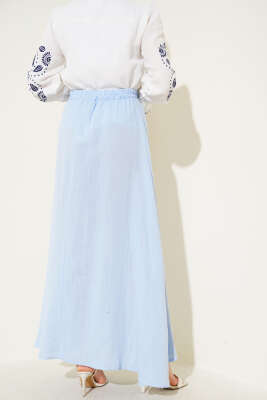 Bel Lastikli Müslin Etek Bebe Mavi - 300-500 TL Ürünler
