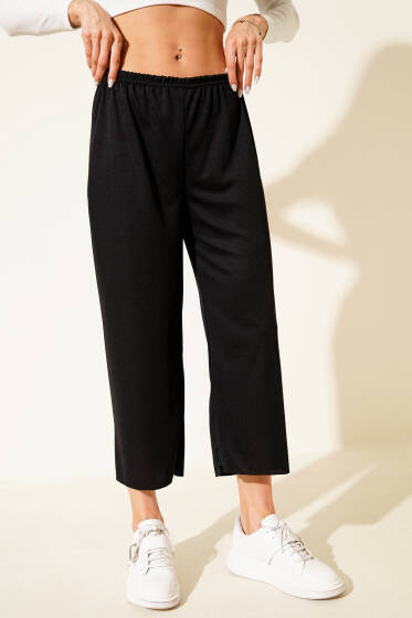 Bel Lastikli Pantolon İçlik Siyah - Kadın İçlik