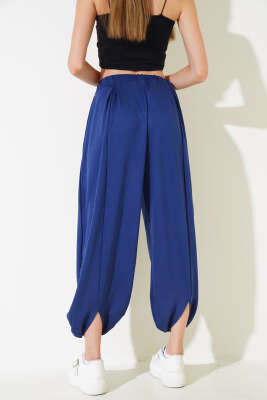 Bel Lastikli Pileli Şalvar Pantolon Parlement - Kadın Giyim Modelleri