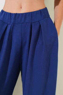 Bel Lastikli Pileli Şalvar Pantolon Parlement - Kadın Giyim Modelleri