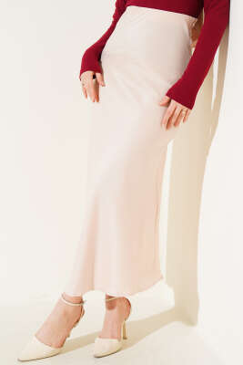 Bel Lastikli Saten Etek Bej - MISRA