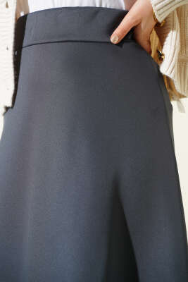 Bel Lastikli Scuba Çan Etek Füme - Etek