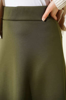 Bel Lastikli Scuba Çan Etek Haki - Etek