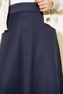 Bel Lastikli Scuba Çan Etek Lacivert - Etek