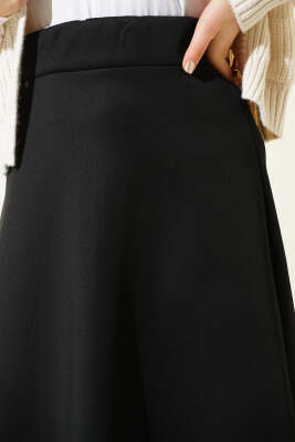 Bel Lastikli Scuba Çan Etek Siyah - Etek