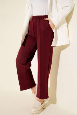 Bel Lastikli Scuba Cepli Pantolon Bordo - 300-500 TL Ürünler