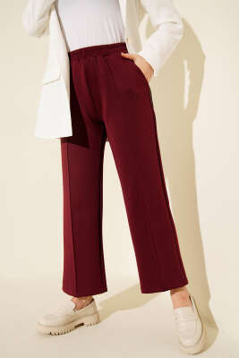 Bel Lastikli Scuba Cepli Pantolon Bordo - TABLO FASHİON