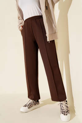 Bel Lastikli Scuba Cepli Pantolon Kahve - Pantolon