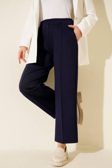 Bel Lastikli Scuba Cepli Pantolon Lacivert - Pantolon