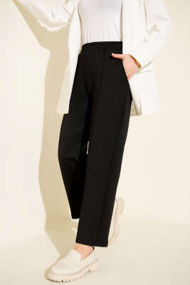 Bel Lastikli Scuba Cepli Pantolon Siyah - TABLO FASHİON