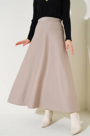 Bel Lastikli Scuba Etek Vizon - Etek