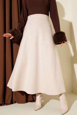 Bel Lastikli Süet Kloş Etek Taş - HBS