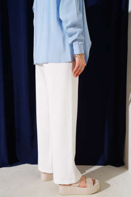 Bel Lastikli Tencel Pantolon Beyaz - 500-700 TL Ürünler