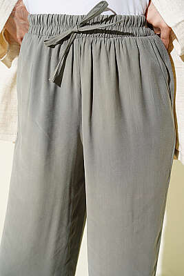 Bel Lastikli Tencel Pantolon Çağla Yeşili - 500-700 TL Ürünler