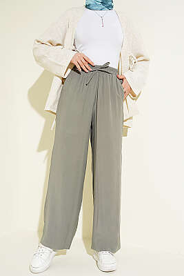 Bel Lastikli Tencel Pantolon Çağla Yeşili - BERAT TEKSTİL