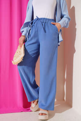 Bel Lastikli Tencel Pantolon İndigo - 500-700 TL Ürünler