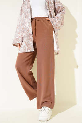 Bel Lastikli Tencel Pantolon Taba - Pantolon