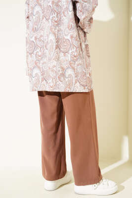 Bel Lastikli Tencel Pantolon Taba - Pantolon