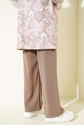 Bel Lastikli Tencel Pantolon Vizon - Pantolon