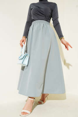 Bel Lastikli Terikoton Etek Gri 