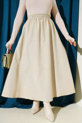 Bel Lastikli Terikoton Etek Kum Bej - ERME