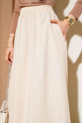 Bel Lastikli Terikoton Etek Taş - Uzun Etek