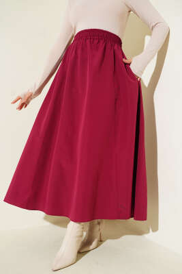 Bel Lastikli Terikoton Etek Vişne - ERME