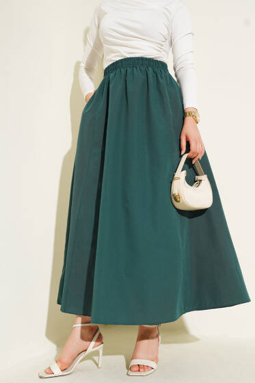 Bel Lastikli Terikoton Etek Zümrüt - Yılın Fırsatı 