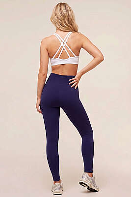 Bel Lastikli Uzun Spor Tayt Lacivert - Spor Tayt