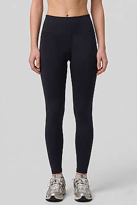 Bel Lastikli Uzun Spor Tayt Siyah - Sporcu Sütyeni 