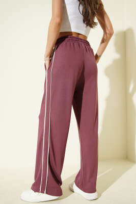 Bel Lastikli Yan Biyeli Loyşa Pantolon Gül Kurusu - Kadın Giyim Modelleri