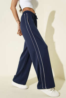 Bel Lastikli Yan Biyeli Loyşa Pantolon Lacivert - HELLIE