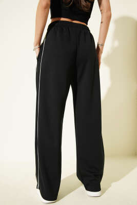 Bel Lastikli Yan Biyeli Loyşa Pantolon Siyah - Kadın Giyim Modelleri