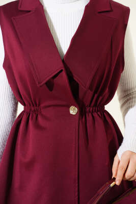 Bel Lastikli Yelekli Scuba İkili Takım Bordo - İkili Takım