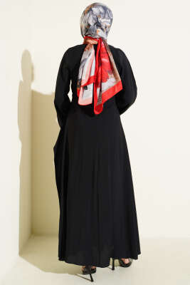 Bel Parça Detaylı Tensel Elbise Siyah - Elbise