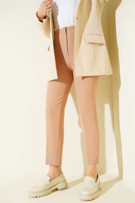 Bel Pensli Dar Paça Kumaş Pantolon Latte - ZAZA