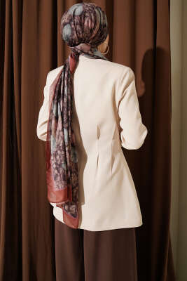 Bel Pensli Düğmeli Blazer Ceket Bej - Ceket