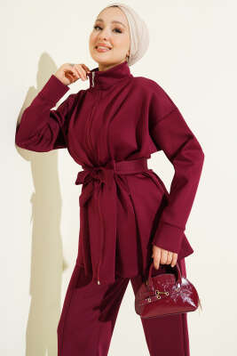 Bel Pensli Kuşaklı Scuba İkili Takım Bordo - İkili Takım