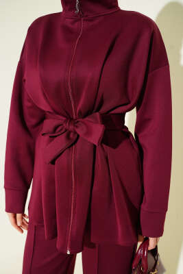 Bel Pensli Kuşaklı Scuba İkili Takım Bordo - İkili Takım