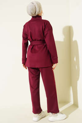 Bel Pensli Kuşaklı Scuba İkili Takım Bordo - İkili Takım