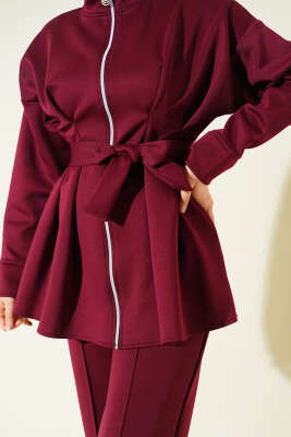 Bel Pensli Kuşaklı Scuba İkili Takım Bordo - İkili Takım